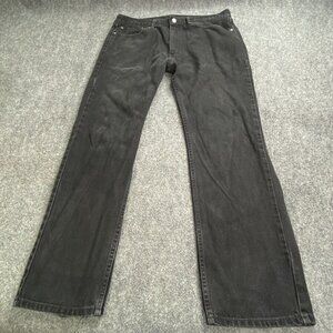 Vtg Levi’s 505 Jeans Men’s 36x32 Black Straight Leg‎ Regular Fit Y2K Distressed